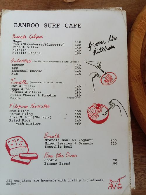 Toast with hummus and olives is vegan and also the banana bread at Bamboo Surf Cafe - Santa Fe in Siargao