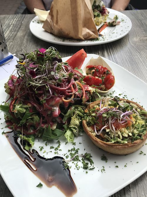 Risotto tart with salad. Look at the detail   at Petersilchen in Xanten