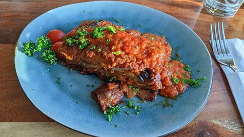 Incredible vegan Mousaka at Taverna Athos in Leinfelden-echterdingen