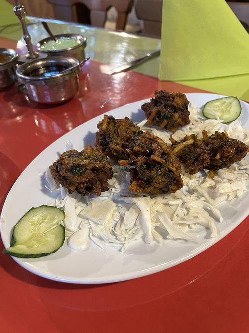 Veggie fritters  at Bollywood Indian Restaurant in Hochheim