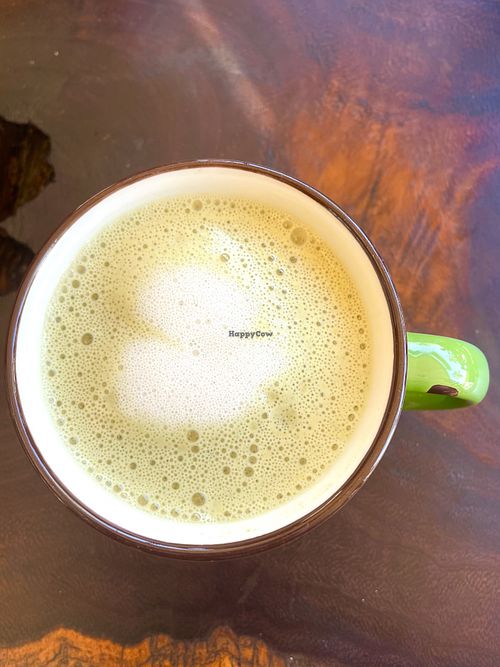 Matcha latte with almond milk  at Casa del Café in Huatulco