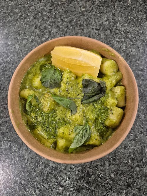 Vegan pesto gnocchi takeaway at Luca  in Wangaratta