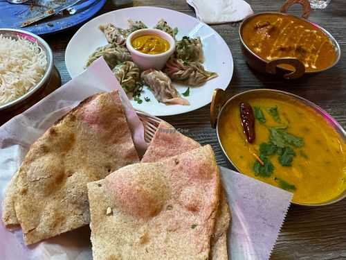 Daal, Momos, and Roti at Aama's Kitchen in Hayward