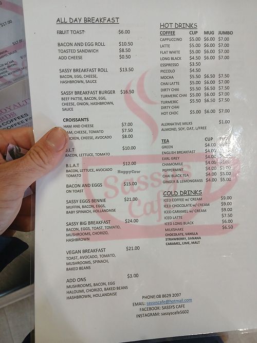  at Sassys Cafe in Cowell