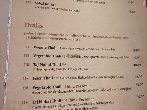 Veganes Thali at Shivalaya Indian Restaurant in Pfarrkirchen