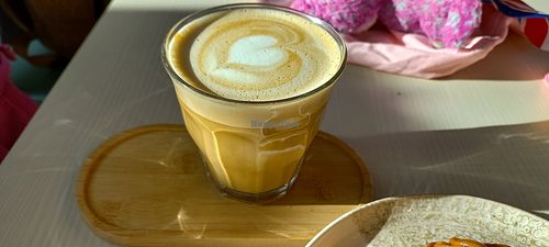 Oat latte at TAO Cafe in Croydon