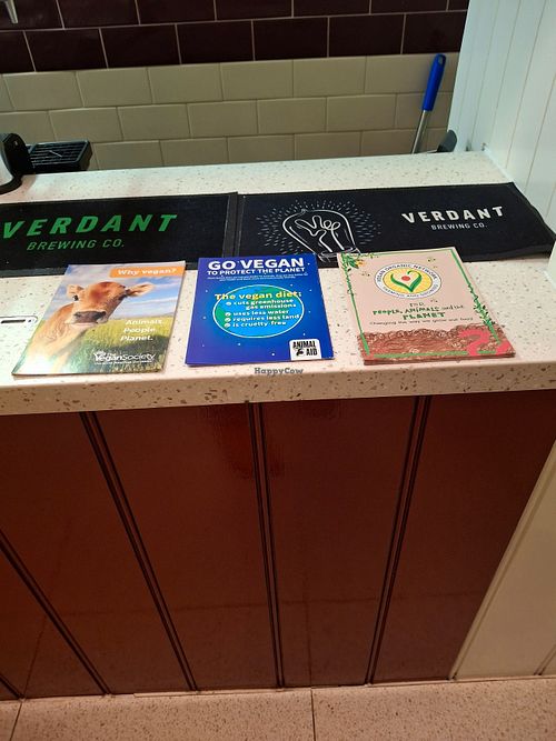 I was permitted to display a few leaflets - Vegan Organic Network, Go Vegan and The Vegan Society. at Cath's Cornish Kitchen - Maybe closed in Redruth