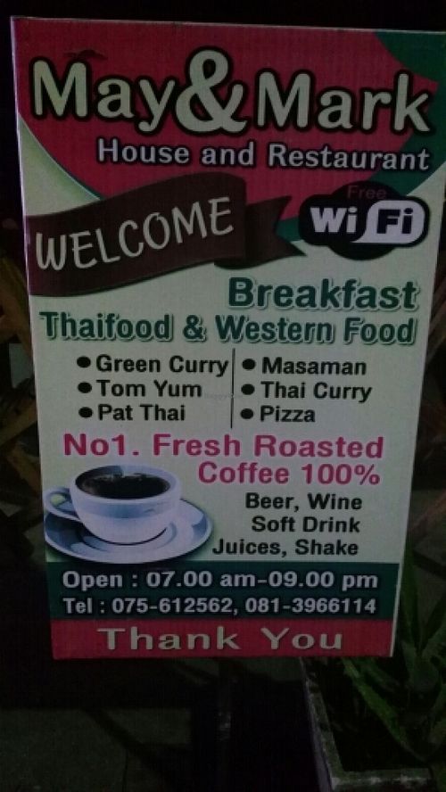 Street sign for May and Mark April 2016 at May and Mark Restaurant in Krabi