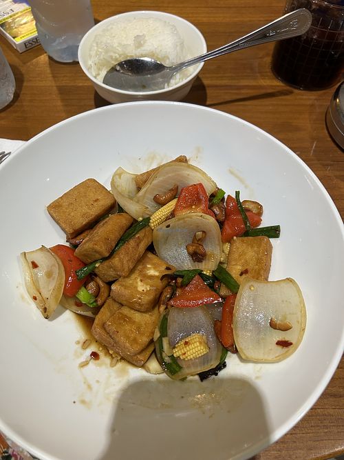 Cashew tofu  at May and Mark Restaurant in Krabi