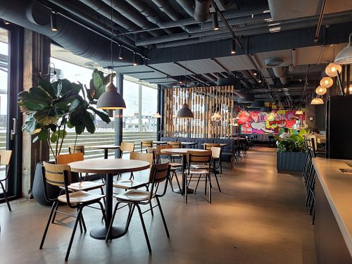Indoor seating at Mr Cake in Gothenburg