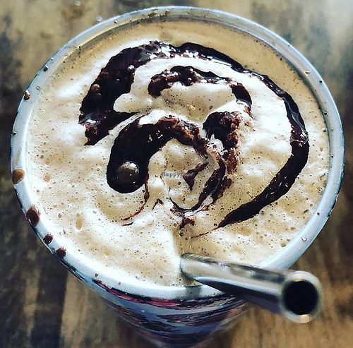 Mocha frappe with almond milk and no frappe powder  at Cafe Zippy in Everett