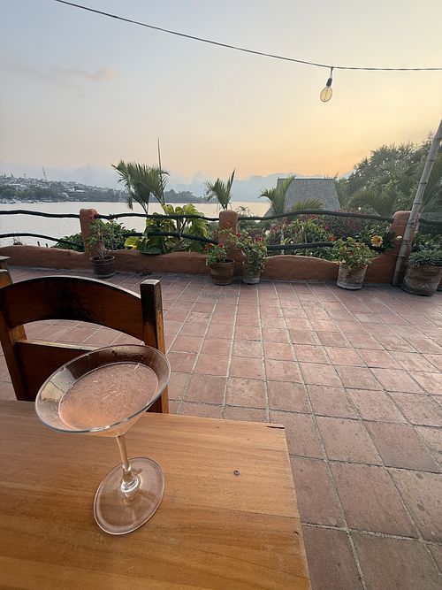 Outdoor seating   at Hotel y Restaurante Bambu in Santiago Atitlan
