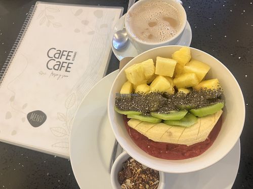 Amazing smoothie bowl  at Cafe Cafe Guatemala in Antigua