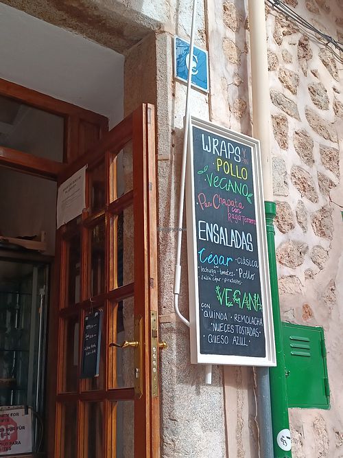 small menu at Cafè sa Plaça in Mallorca