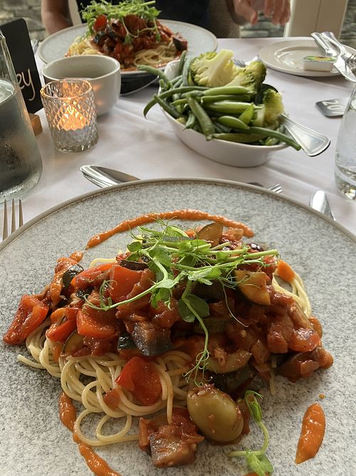 Pasta w Mediterranean veg main  at Glaramara Hotel in Keswick