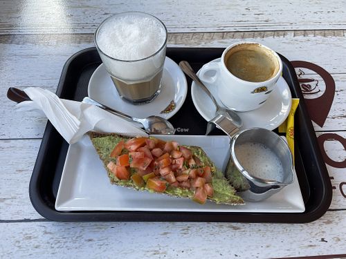 Avocado on toast with tomatoo  at Siroco Coffee Food Shop in Lanzarote