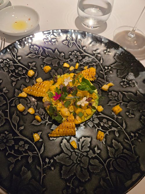 Corn and avocado. Balanced and delicious. at Les Saisons in Tokyo