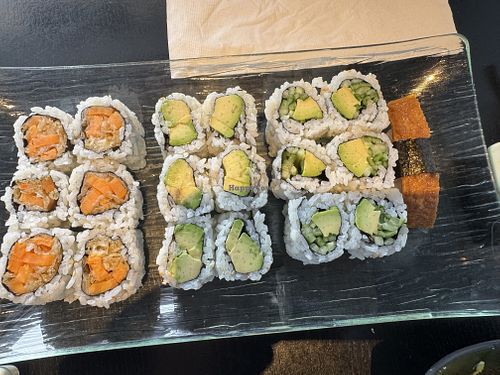 Yam Tempura, Avocado and Avocado & Cucumber rolls  at Ajisai in Milton