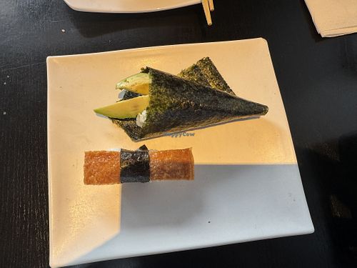 Inari Sushi and Avocado Hand Roll  at Ajisai in Milton