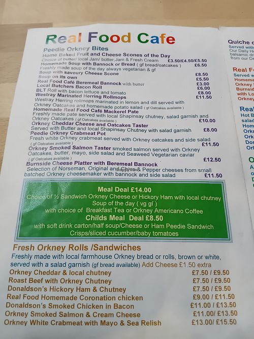  at Real Food Cafe @ Judith Glue  in Orkney Islands