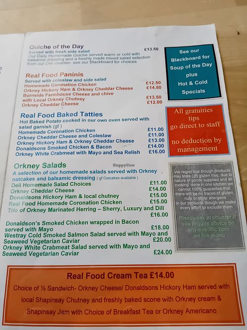  at Real Food Cafe @ Judith Glue  in Orkney Islands