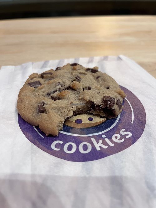 Chocolate chunk vegan cookie  at Insomnia Cookies - Ballpark in Denver
