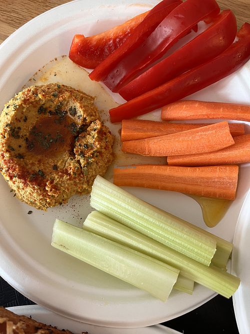 Cauliflower and tandoori hummus with the veg   at East End Brewing Taproom in Pittsburgh
