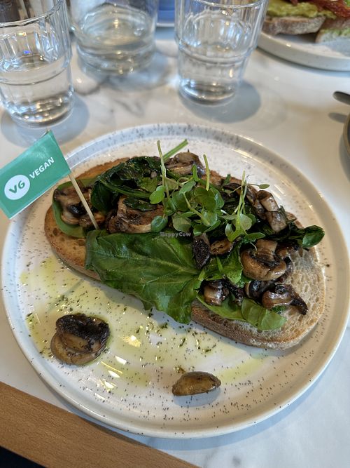 Field Mushrooms & Spinach on toastt  at Angelina's in Snodland