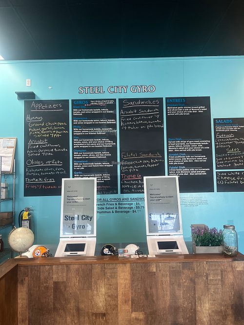 Menu board  at Steel City Gyro in Trexlertown