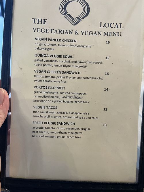 Chicken dishes are no longer available.    at The Local in Neptune Beach