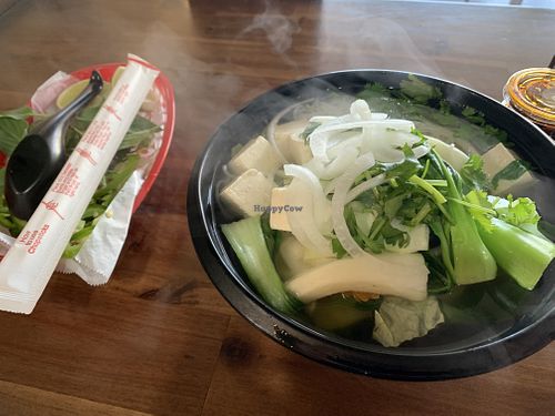 Veggie pho with veggie broth   at Cyclo Noodles in Long Beach