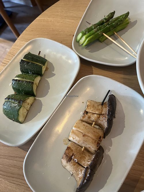 3 vegan kushiyaki   at Kinjo  in Cobham