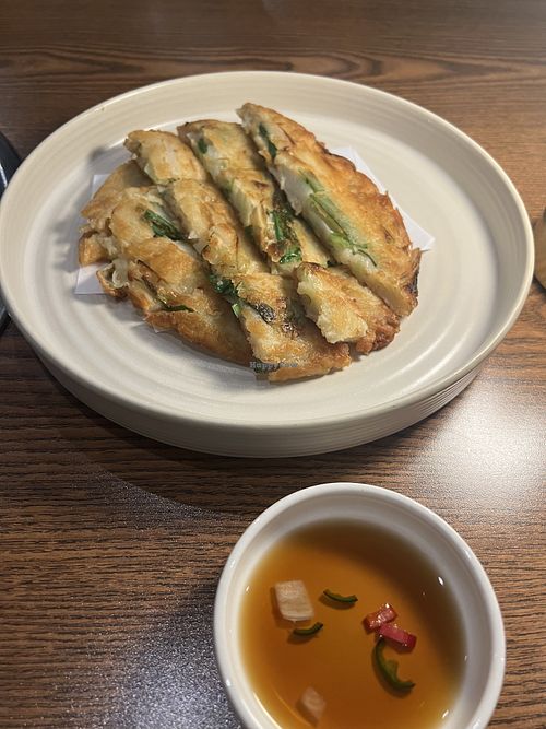 Pa jeon  at Cahchi Korean BBQ Restaurant in New Malden