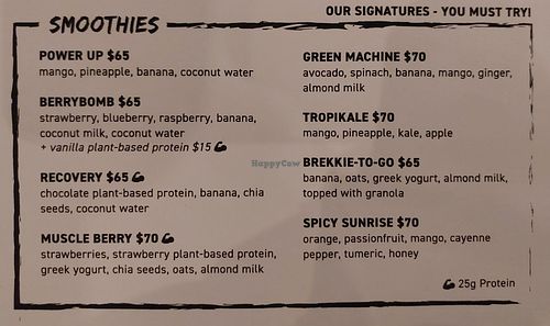 Smoothie Menu at Blend & Grind - Kennedy Town in Hong Kong Island