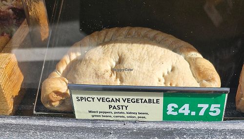 Spicy vegan vegetable pasty at Cornish Bake House in Looe