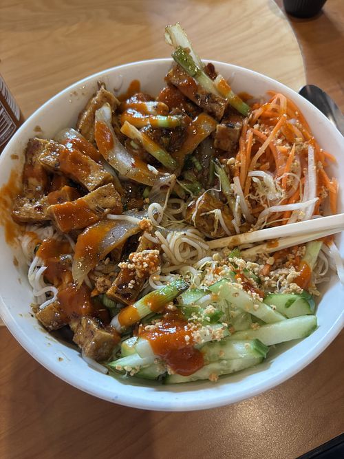 Bun, couldn’t wait to dig in!   at Pho Ngon in Charlotte