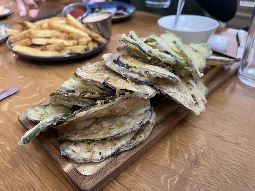 Opa zucchini chips  at Opa Taverna in West Chester