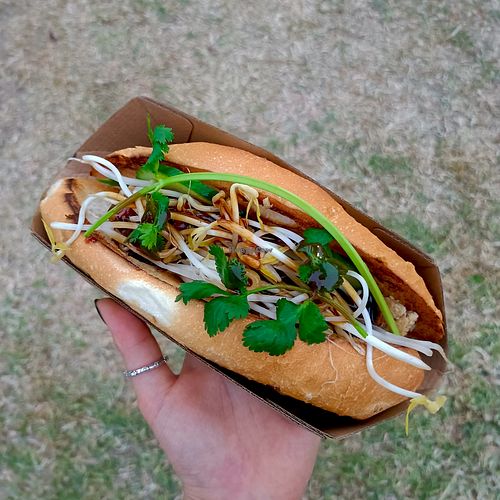 Mushroom tofu banh mi at Wrap Roll It in Richmond