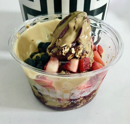 Strawberry, walnut and blueberry with peanut butter and agave  at Drizz Soft Serve Açai in Dubai