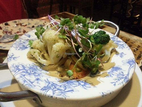 Steamed vegetables at Nanuchka in Tel Aviv