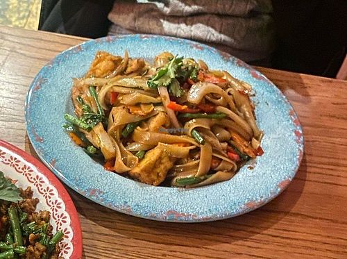 Drunken Noodles with veg and tofu. at Rosa's  in Leamington Spa