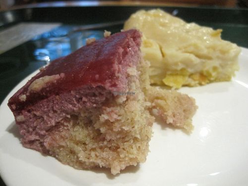 Fruit cake and lemon pie at Resto Vego in Montreal