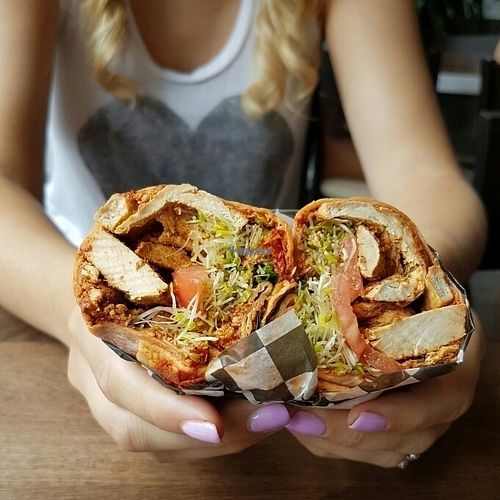 roasted red pepper pesto sandwich  at Resto Vego in Montreal