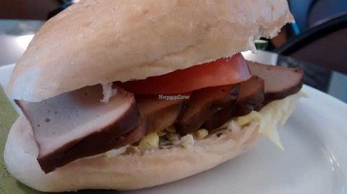 Roll with smoked tofu and salad at Cafe Kiwi in Bad Windsheim