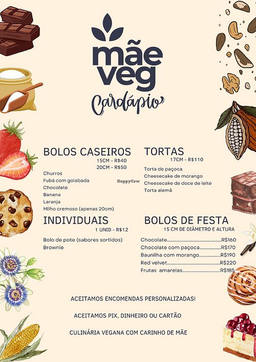 Pies and regular cakes.  at Mãe Veg in Bauru