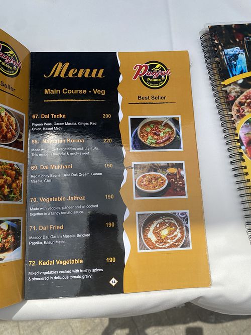 There are pages with vegann mixed with vegetarian options   at Sher a Punjab in Krabi