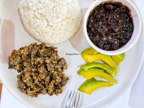 Pabellón plate sub meat for eggplant   at El Arepazo Venezolano in Puerto Plata