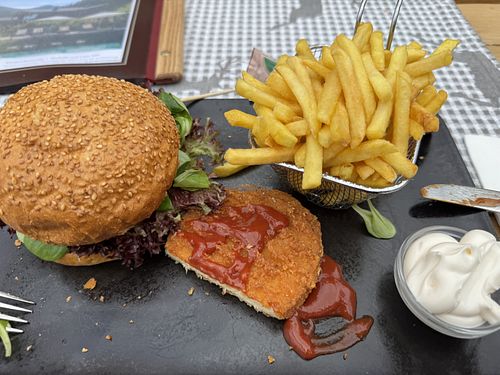 Crispy Chicken Burger  at Lena Alm in Schladming