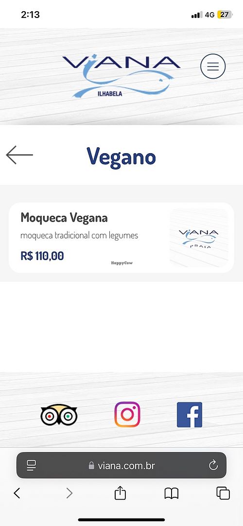 Opção para veganos  at Viana in Ilhabela