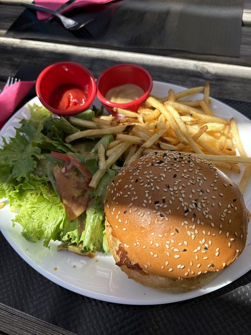 Veggie burger  at Bistro de Malendure in Bouillante